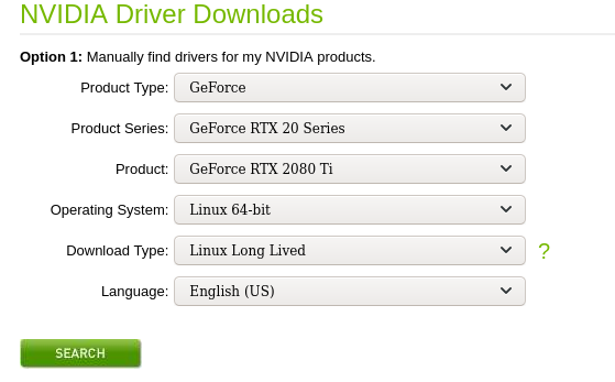 Screen capture for downloading driver